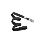 Non-Breakaway Lanyard with Bulldog Clip – 50303BK